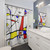 Miro-inspired abstract shower curtain