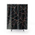 Black and Rose Gold Geometric Shower Curtain