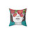 Floral watercolor pillow with surrealist glasses design