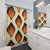Mid-Century Modern Orange and Brown Tear Drop Shower Curtains