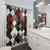 Bold Black White Red Diagonal Pattern Shower Curtains