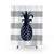 Navy Blue Pineapple Shower Curtains with Gray Stripes