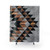 Tribal pattern shower curtain with wooden accents