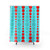 Retro Dots Shower Curtains in Red and Turquoise Geometric Pattern
