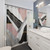 Geometric Lines and Layers Shower Curtain