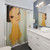 Cute baby girl painting shower curtain