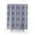 Navy Blue Moroccan Trellis Pattern Shower Curtains