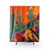 Ocotillo Sunset Shower Curtains featuring vibrant southwestern imagery