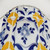 Portuguese Tile Shower Curtains with Blue and Yellow Barroque Design
