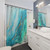 Turquoise Aqua Gold Ocean Shower Curtains
