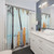 Surfboard Shower Curtains with Beach and Ocean Scenery