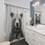 Minimalist Grizzly Bear Black and White Shower Curtain
