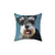 Miniature Schnauzer Dog Watercolor Art Painting Pillow