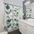 Watercolor Shower Curtain with Botanical Eucalyptus Leaves Design