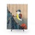 Mountain hiker bird at sunrise shower curtain
