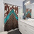 Western Cowhide and Tooled Leather Shower Curtain