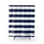 Navy Blue and White Striped Shower Curtains