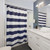 Navy Blue and White Striped Shower Curtains