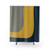 Minimalist Mustard Yellow, Navy and Grey Shower Curtains