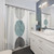 Modern 3 Circles Teal and Gray Shower Curtain