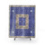 Greek Key Ornament Shower Curtains in Lapis Lazuli and Gold