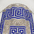 Greek Key Ornament Shower Curtains in Lapis Lazuli and Gold