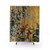 Japanese Floral Shower Curtains with Gold Screen Print