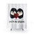 Penguin Love Shower Curtains with Cute Penguin Cartoon Design