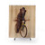 Whimsical Barnabus Shower Curtain featuring cute animals and vintage bicycle