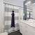 Nautical Navy Blue Lighthouse Shower Curtain