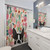 Boston Terrier floral pattern shower curtain