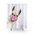 Funny Llama Shower Curtain with Bubble Gum Design