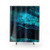 Abstract Navy Blue and Turquoise Shower Curtains
