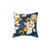 Navy and gold peony floral pattern throw pillow