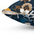 Navy and gold peony floral pattern throw pillow