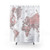 Dusty Pink and Grey Watercolor World Map Shower Curtain