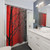 Red and Gray Tree Branch Shower Curtains