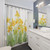 Vibrant hand-painted daffodil field watercolor shower curtain