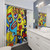 Contemporary social distancing shower curtains with pop art designs