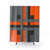 Divine Color Block Grey and Orange Shower Curtains