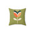 Retro Floral Tulip Throw Pillow