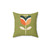 Retro Floral Tulip Throw Pillow