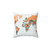 World Map Pillow in Burnt Orange and Teal Colors