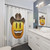 Happy smiley face emoji shower curtains