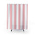 Pale pink rose and white striped shower curtain