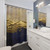 Tranquil Abstract Painting Shower Curtain with Golden Highlights