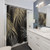 Gold & Gray Tropical Palm Leaves Shower Curtain
