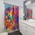 Watercolor Triangles Pattern Shower Curtain