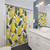 Lemon-themed watercolor shower curtain