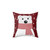 Christmas Polar Bear Pillow - Festive Holiday Decor